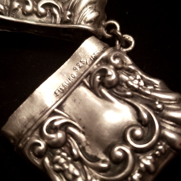 Antique Sterling GORGEOUS waves, flowers Stamp safe 😍🥰 - Picture 5 of 14